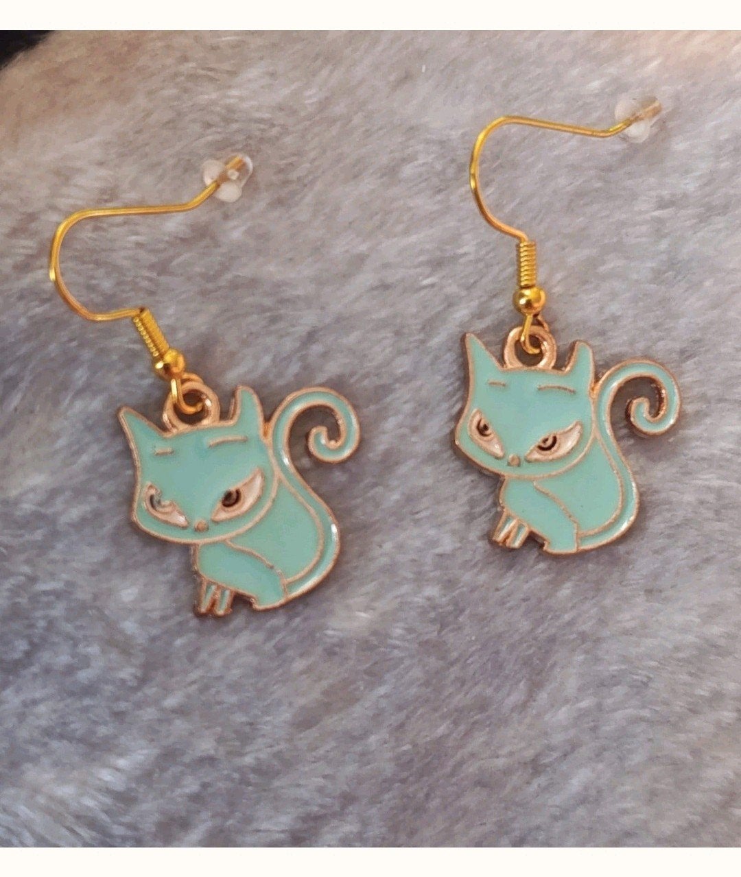 oorbellen kat, Verzenden, Nieuw, Goud, Hangers