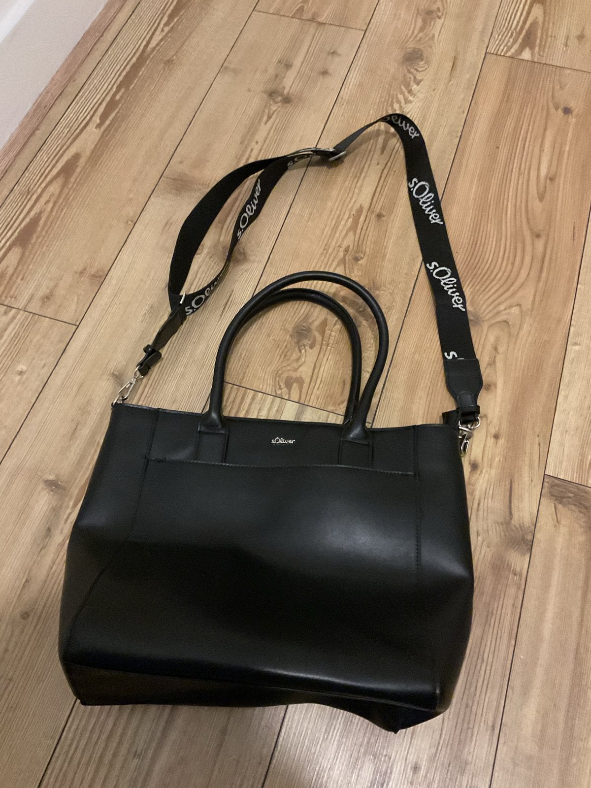 S.Oliver Shopper / Handtas met afneembare schouderband, Ophalen of Verzenden, Gebruikt, Zwart, Shopper