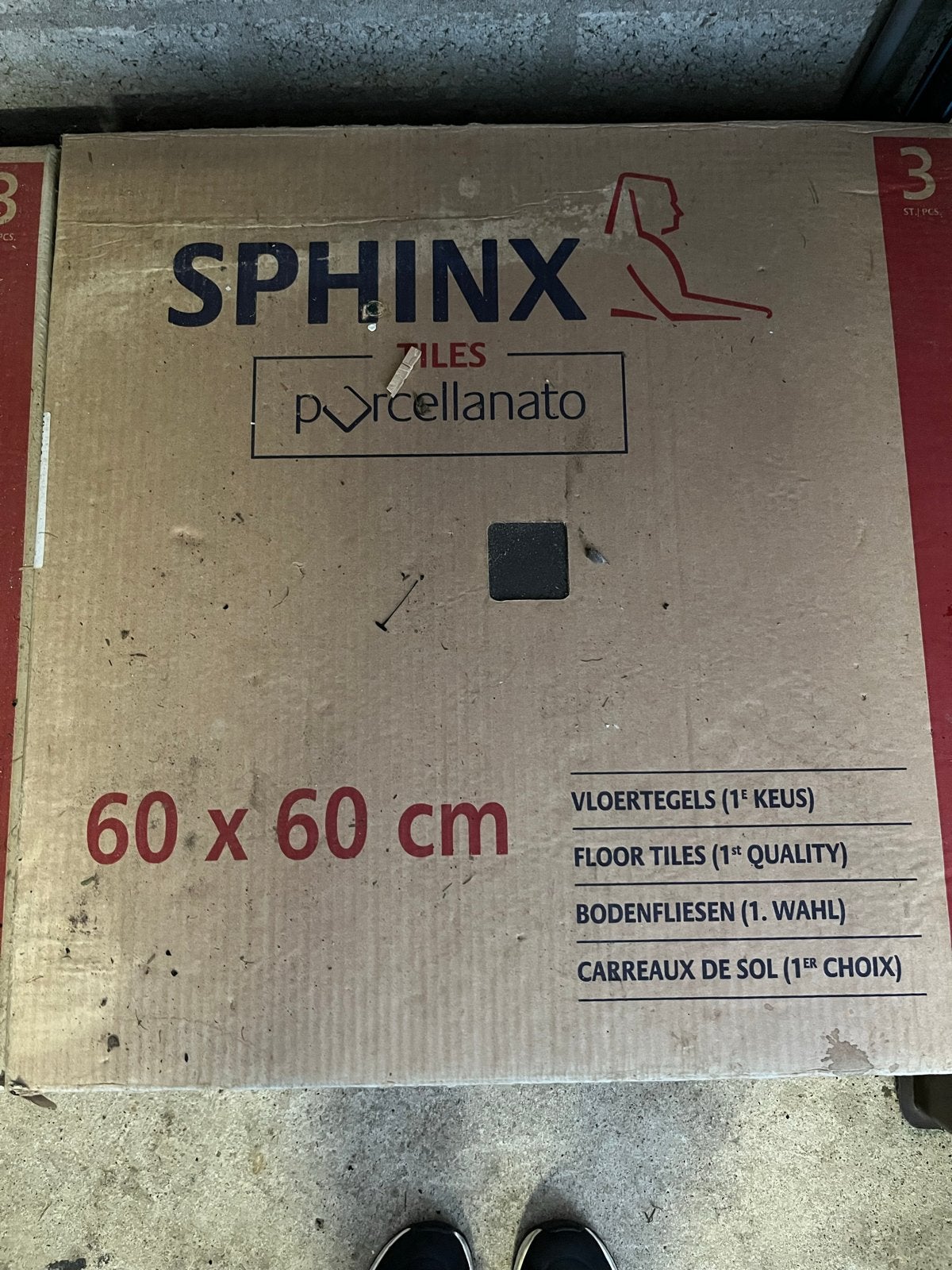 Sphinx Porcellanato Vloertegels 60x60 cm (24 pakken), Ophalen, 60 cm of meer, Keramiek, Nieuw