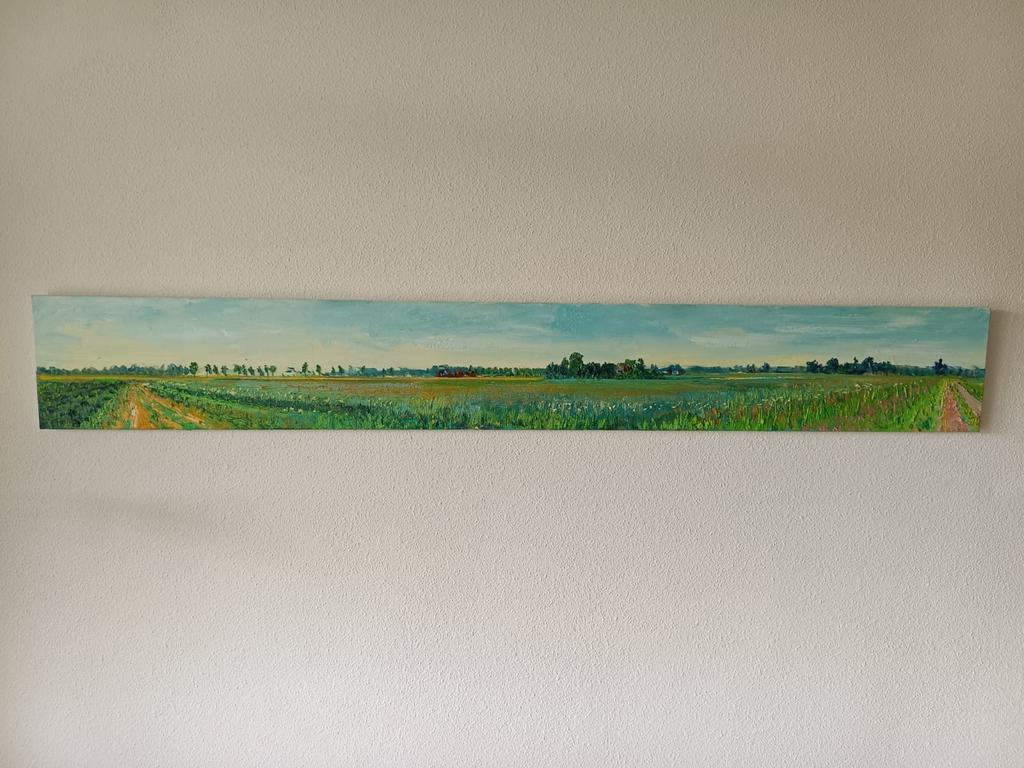 Gertjan Scholte Albers panorama schilderij landschap Elswerd, Ophalen of Verzenden