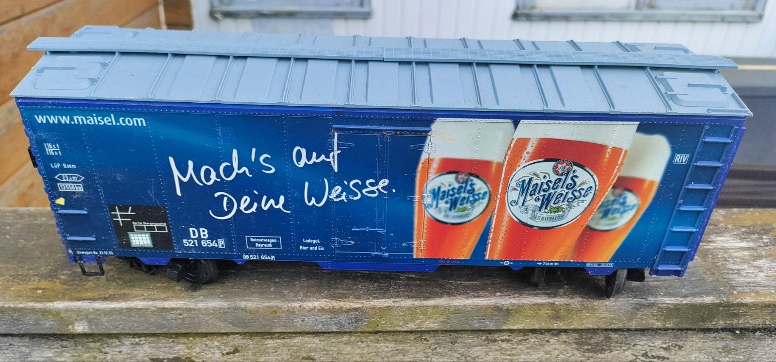 LGB Duitse Bier wagon. vitrine model., Hobby en Vrije tijd, Modeltreinen | Overige schalen, Gelijkstroom, Wagon, Ophalen of Verzenden
