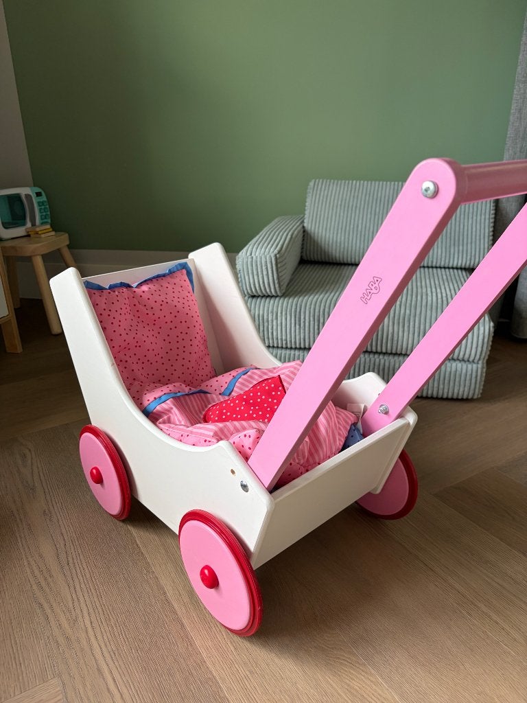 Poppenwagen Haba, Kinderen en Baby's, Speelgoed | Poppen, Ophalen, Zo goed als nieuw, Babypop