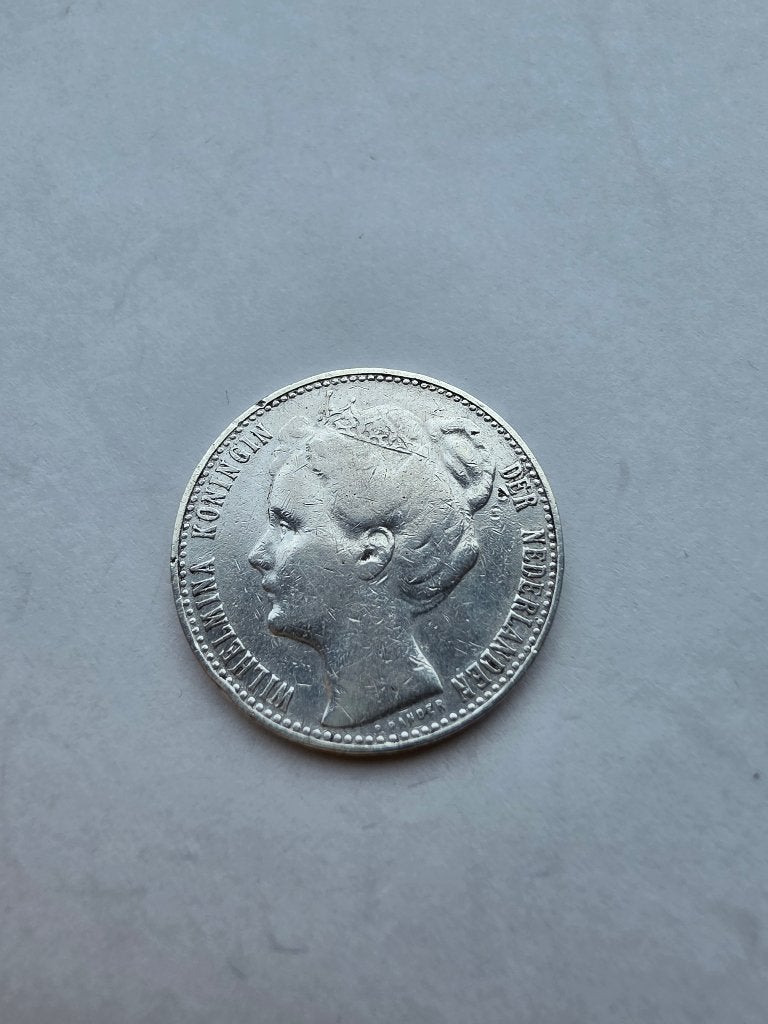 1 GULDEN 1898, Kroningsjaar Wilhelmina, 1 gulden, Zilver, Ophalen of Verzenden, Koningin Wilhelmina