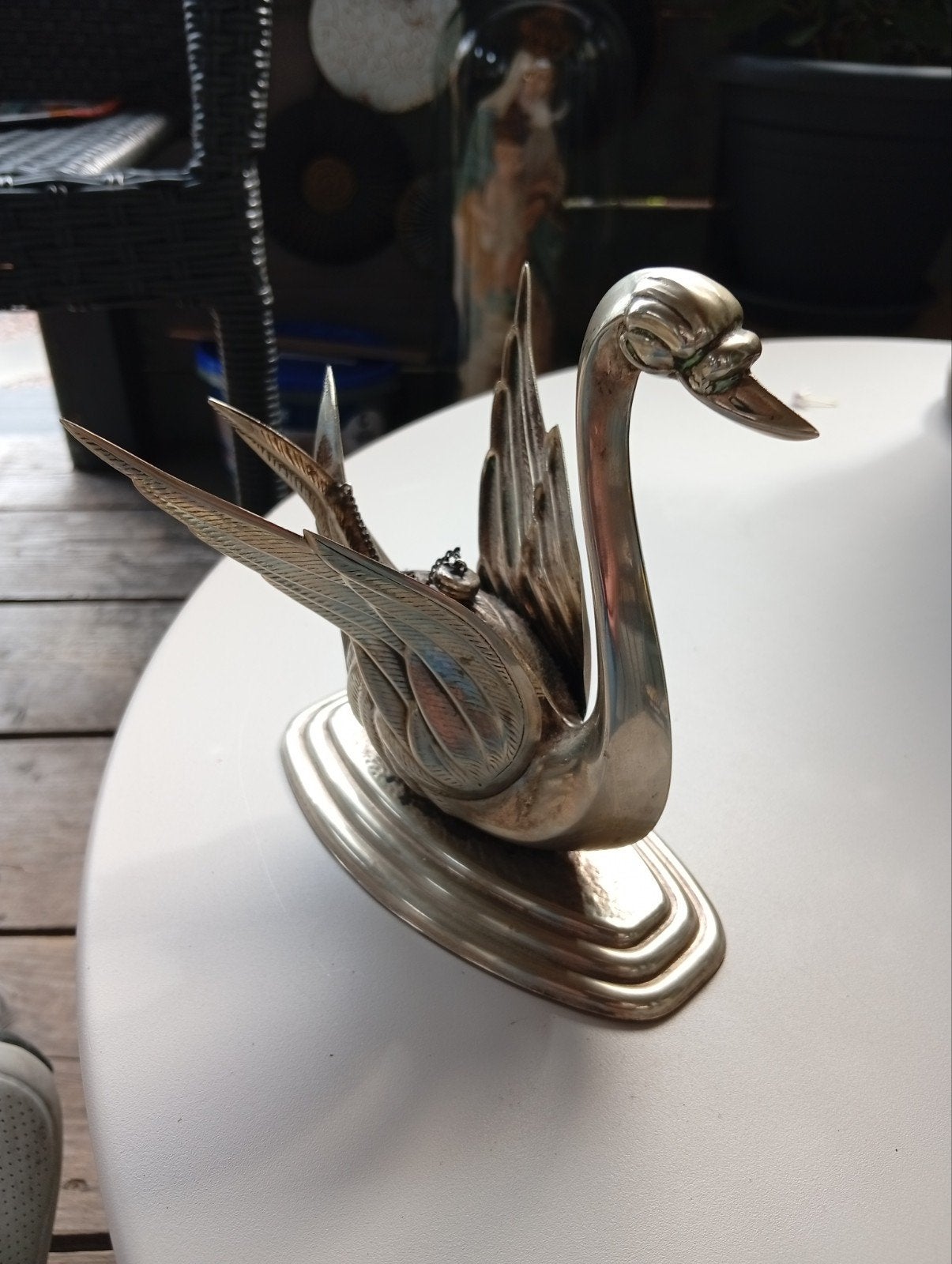 Zilver Zwaan Ornament - Vintage Decoratie, Ophalen of Verzenden