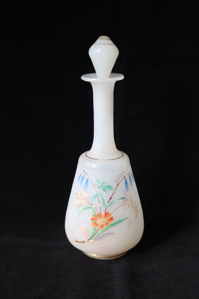Antieke Franse opaline glazen parfumflesje c 1880, Antiek en Kunst, Ophalen of Verzenden