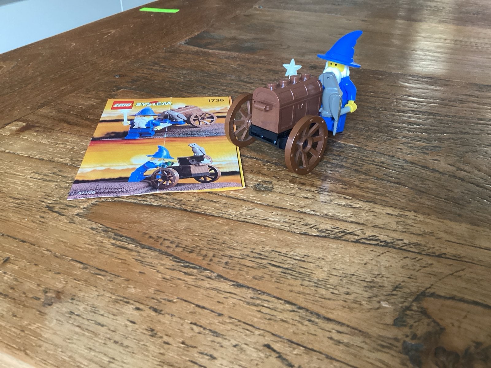 Lego System 1736 Wizard's Cart met instructies vintage, Lego, Ophalen of Verzenden, Zo goed als nieuw, Compleet
