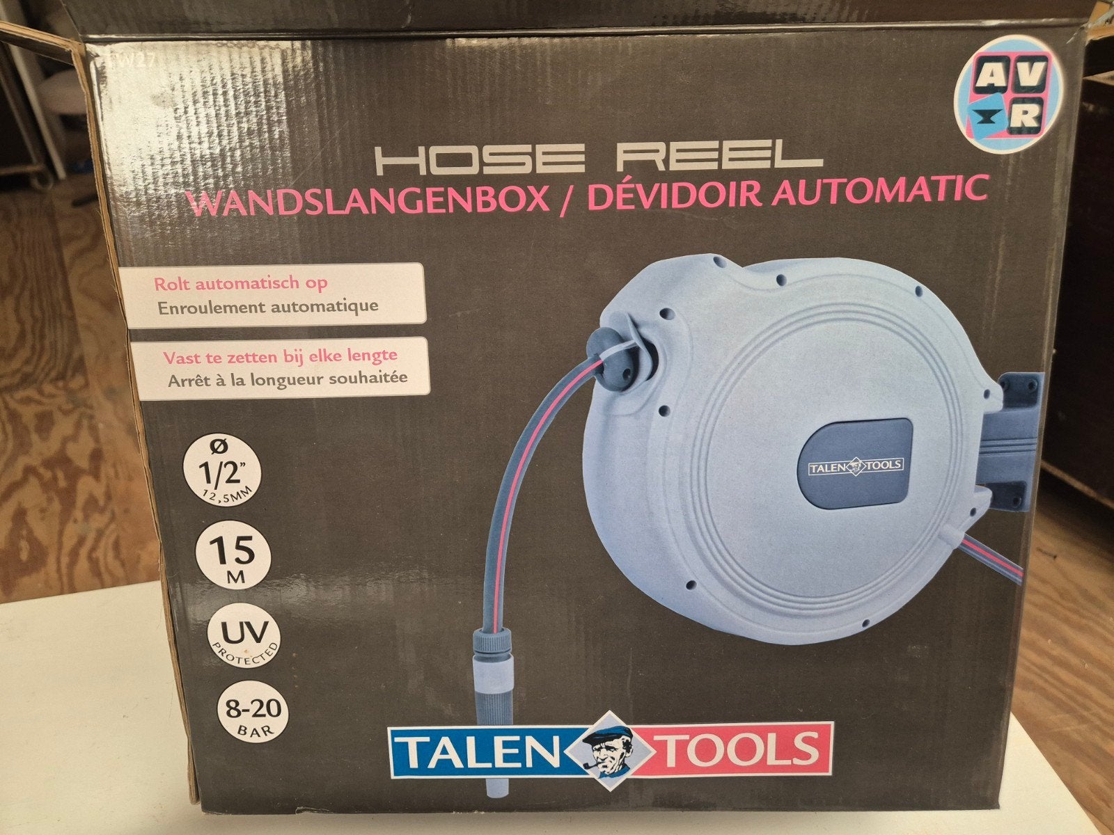 Talen Tools Automatische Wandslangenbox 15m, Ophalen of Verzenden, Nieuw, Tuinslanghaspel