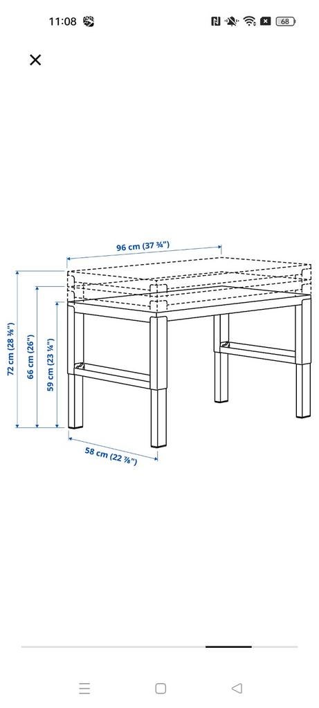 Ikea pahl bureau verstelbaar in hoogte en als nieuw, Ophalen, In hoogte verstelbaar, Zo goed als nieuw