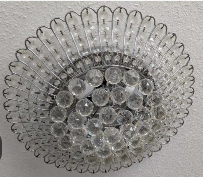 Klassieke plafonnière van Massive met glas kristal, Ophalen, Glas