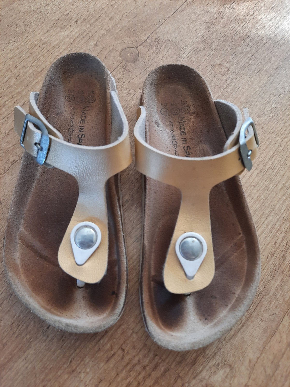 Leren teenslippers maat 31, Ophalen, Gebruikt, Meisje