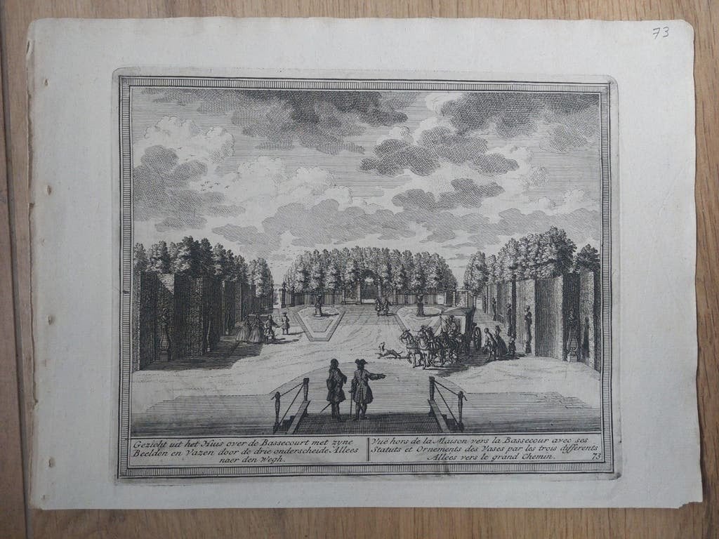 73 Velzerhooft Bassecourt te Velsen Santpoort Noord Gravure, Stadsgezicht, 17 cm, Blanco verso, Ophalen of Verzenden