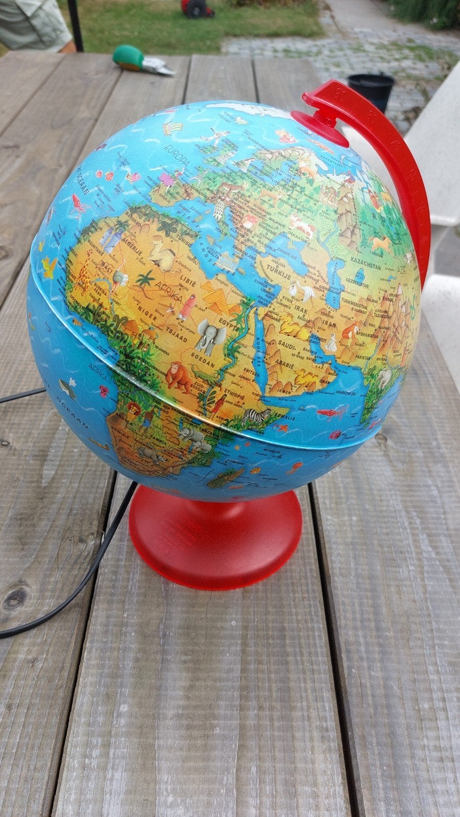 Educatieve Wereldbol met Verlichting - Kinderglobe, Gebruikt, Kunststof, Ophalen of Verzenden, Verlicht