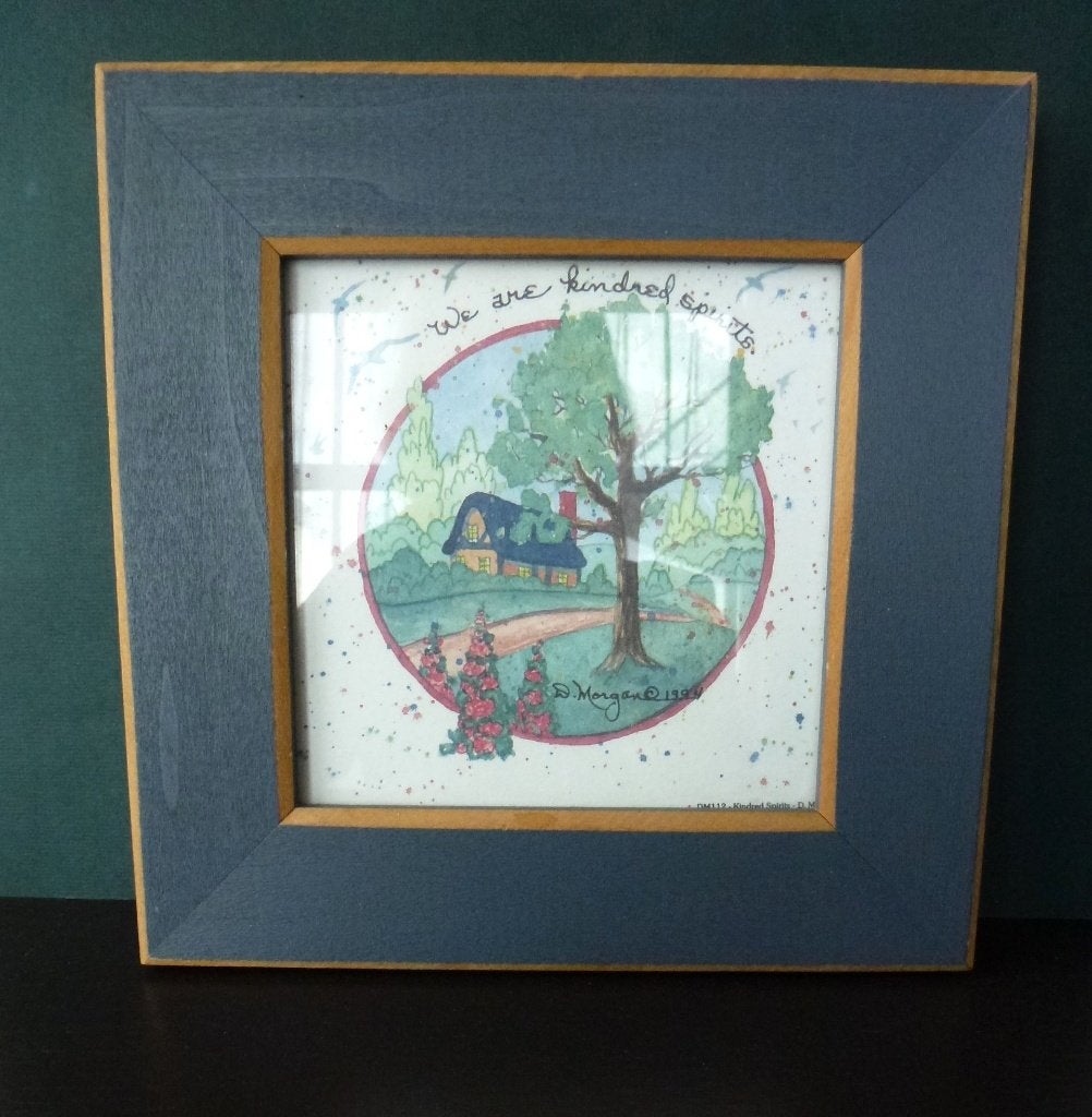 Vintage een ingelijste aquarel van D. Morgan 1994 gesigneerd, Ophalen of Verzenden, Landschap, Aquarel, Papier