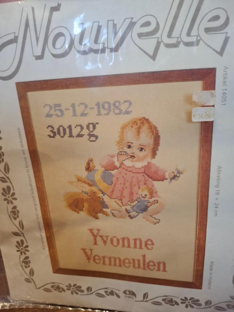 Geboorte tegel, Hobby en Vrije tijd, Ophalen of Verzenden, Nieuw, Borduurpakket
