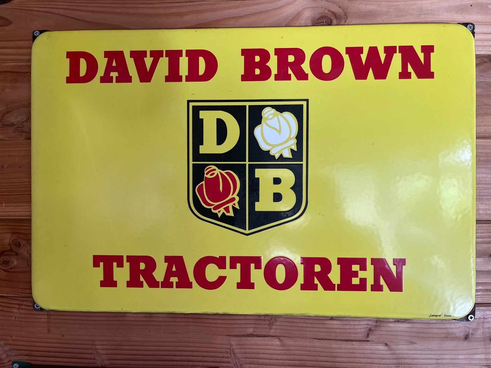 Uniek emaille bord DAVID BROWN Tractoren - Oldtimer, Ophalen of Verzenden, Gebruikt, Reclamebord