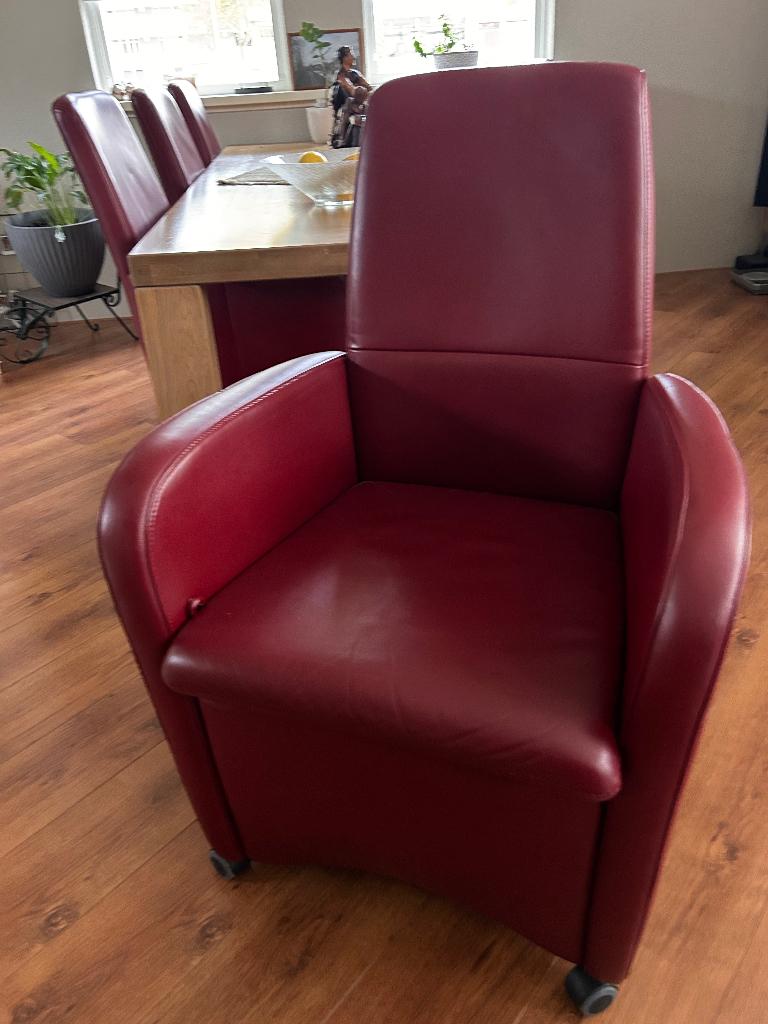 Eetkamerstoel, Ophalen, Gebruikt, Leer, Vijf, Zes of meer stoelen