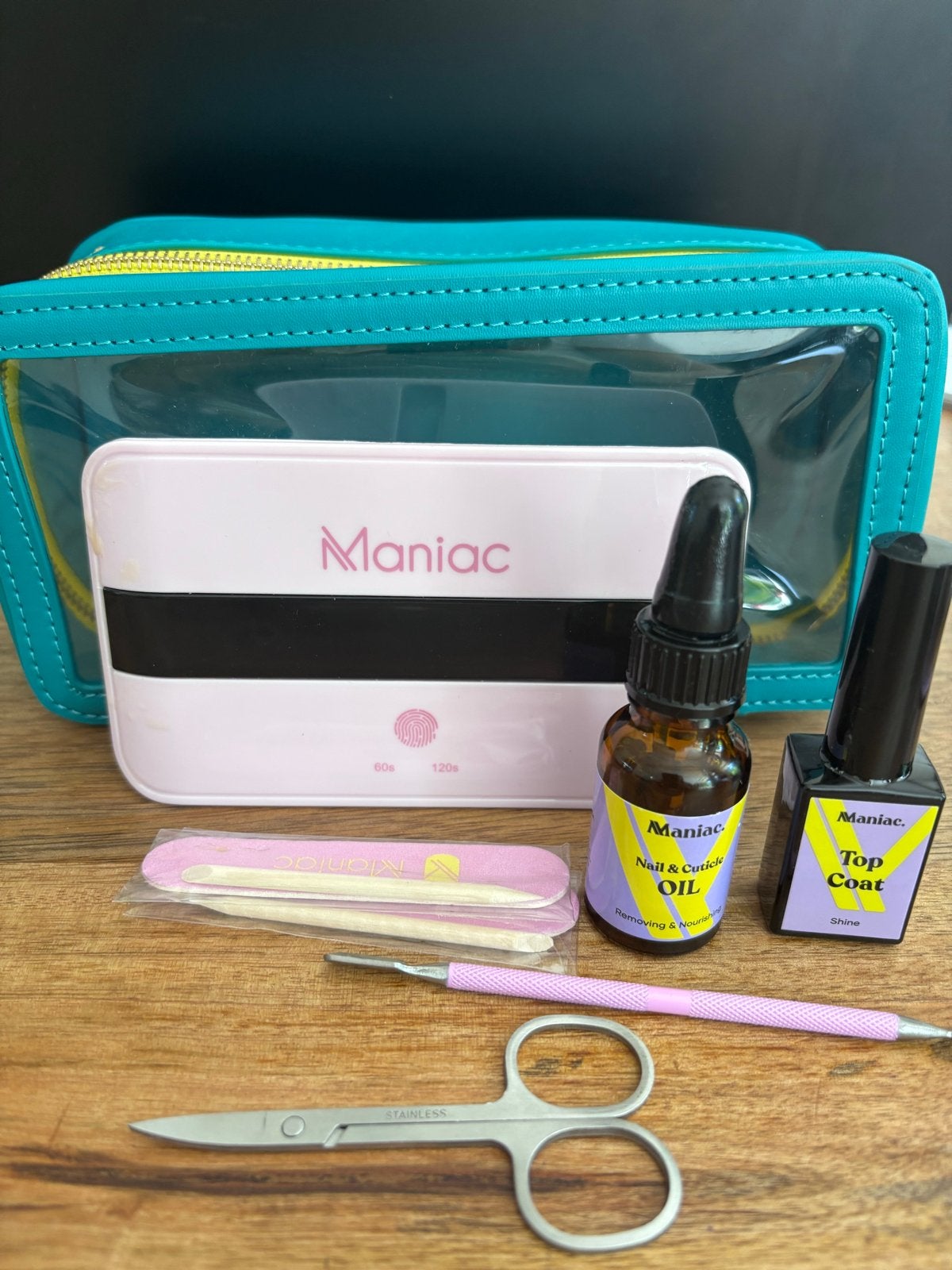 Maniac Nagelverzorgingsset met UV-lamp en accessoires, Wit, Ophalen of Verzenden, Zo goed als nieuw, Handen en Nagels