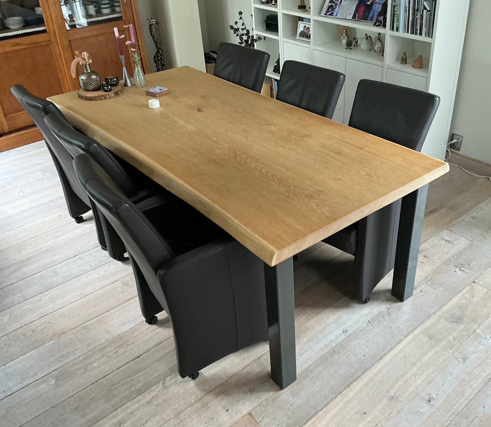 Eiken eettafel, Huis en Inrichting, Ophalen, 100 tot 150 cm, Eikenhout, 200 cm of meer