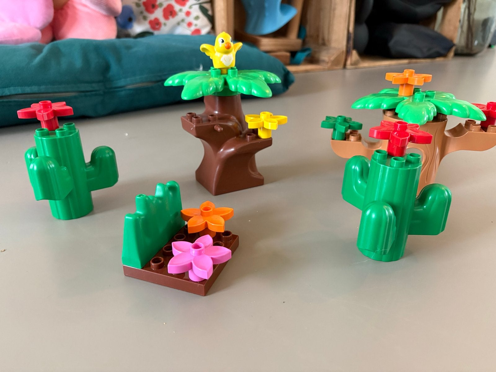 Lego Duplo Cactussen en bomen met bloemen en vogel, Gebruikt, Overige thema's, Ophalen of Verzenden, Duplo
