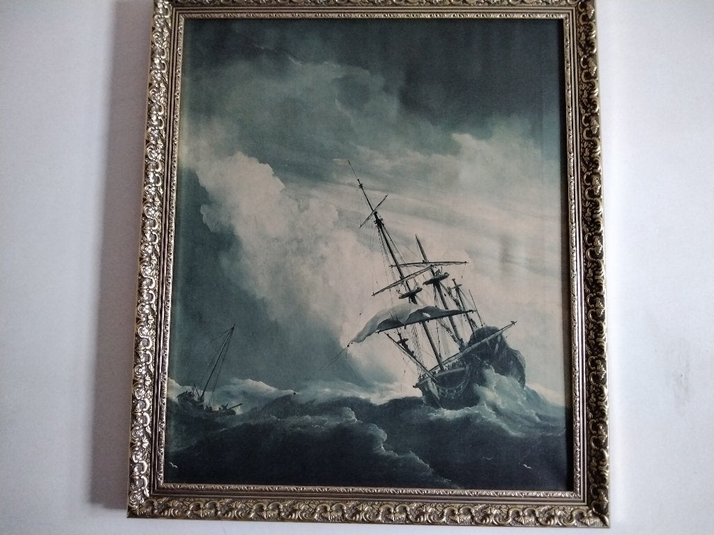 Willen van de Velde Maritiem Schilderij Doek Prent kunst, Antiek en Kunst, Kunst | Etsen en Gravures, Ophalen