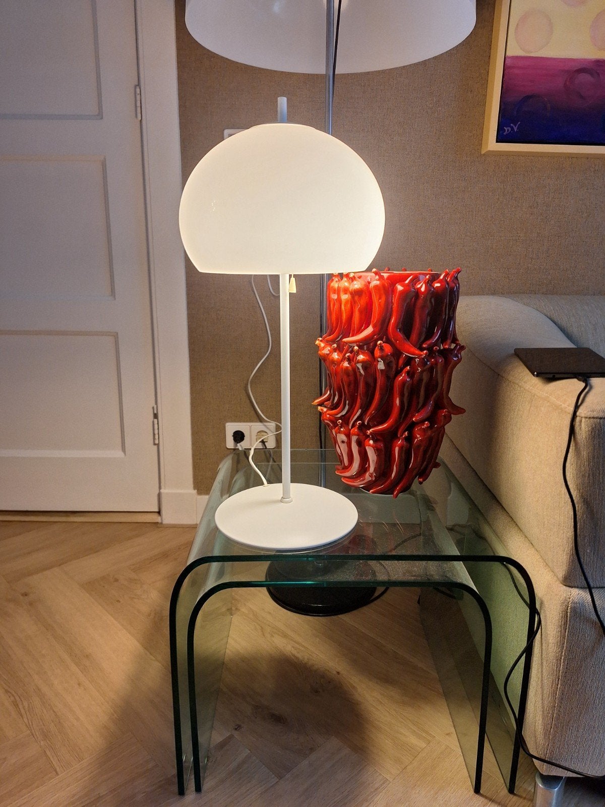 Dijkstra tafellamp, lamp sfeerverlichting vintage mushroom, Ophalen of Verzenden