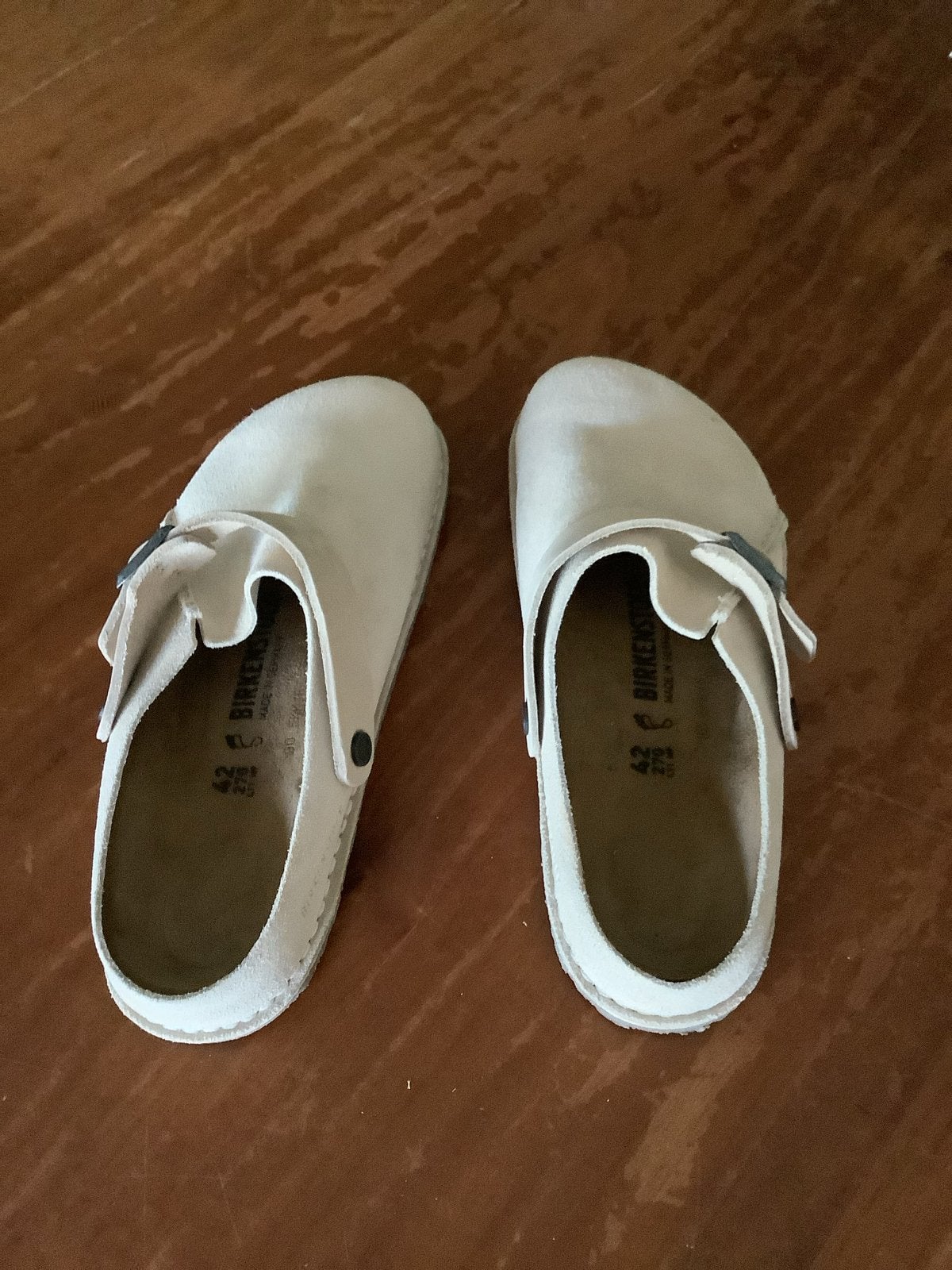 Birkenstock Lutry Premium slippers suède beige, maat 42, Ophalen, Zo goed als nieuw, Beige, Slippers