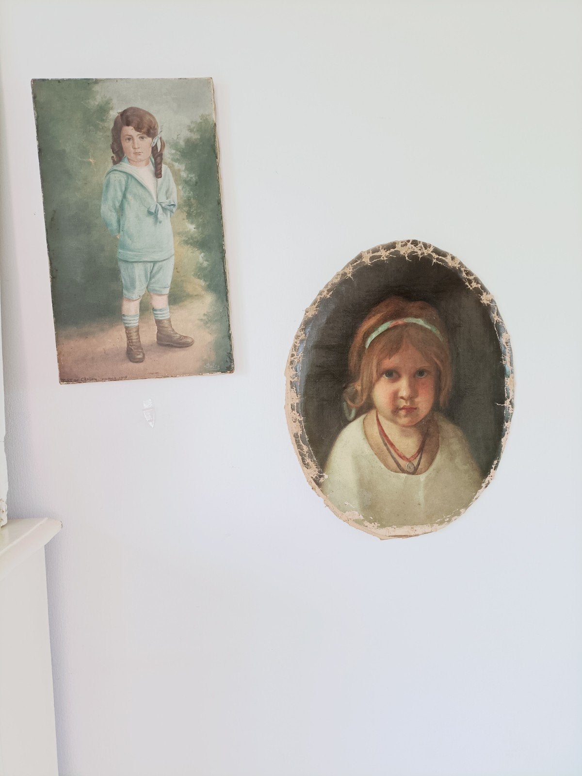 Antiek portret meisje, Ophalen of Verzenden