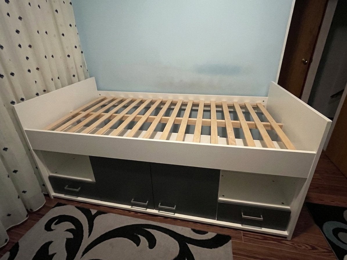 1 Persoons bed, Ophalen, Zo goed als nieuw, 180 cm of meer, 85 tot 100 cm