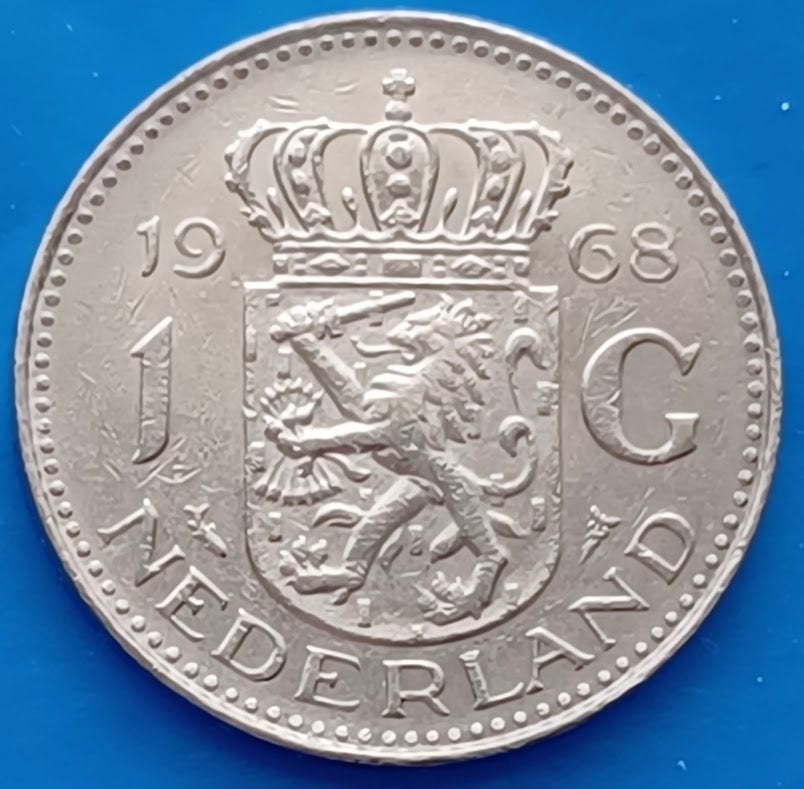 1 gulden 1968 - Juliana, Postzegels en Munten, Verzenden, Koningin Juliana, 1 gulden, Losse munt
