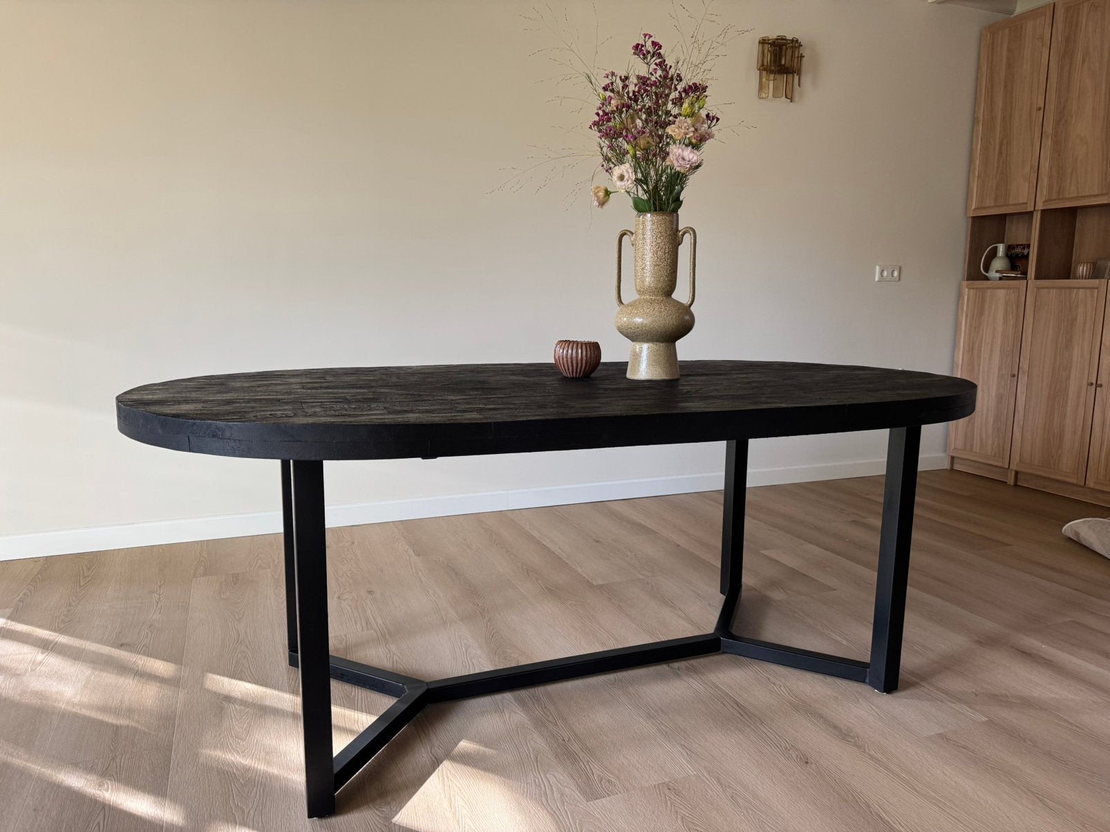 Mangohouten eettafel, Ophalen, Gebruikt, 100 tot 150 cm, 200 cm of meer