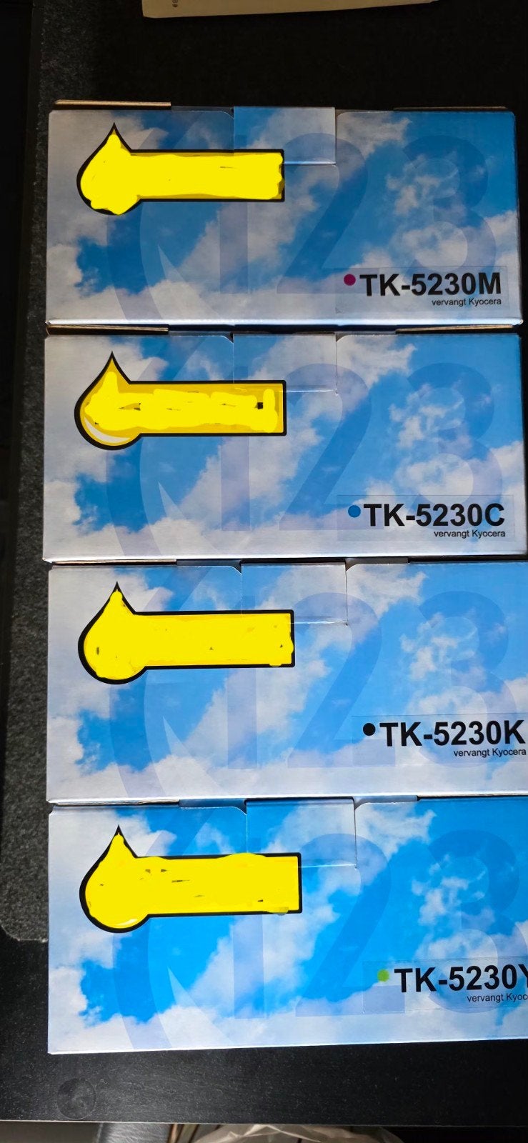 Kyocera TK-5230 Toner Cartridges (M, C, K, Y), Ophalen of Verzenden, Nieuw in verpakking, Overige typen