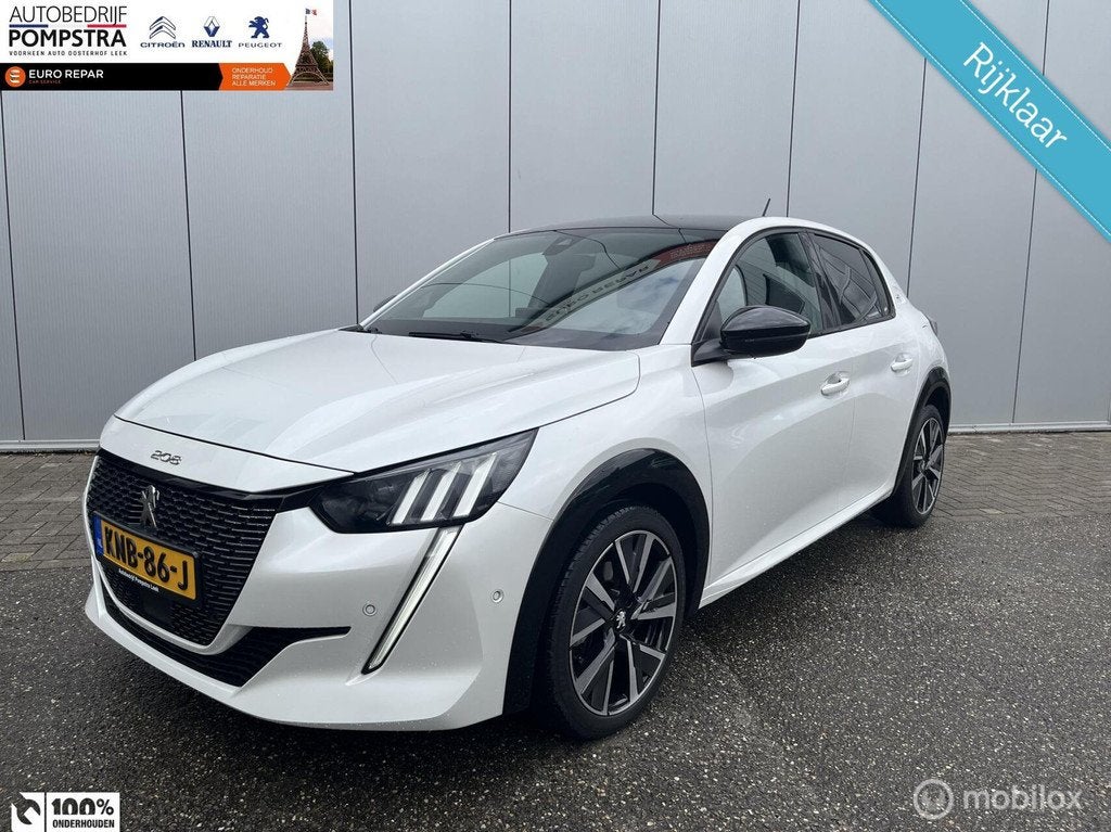 Peugeot 208 1.2 PureTech GT Pack 101PK /NAVI/VIRTUAL/PDC/CAM, 101 pk, Gebruikt, Leder en Stof, Wit