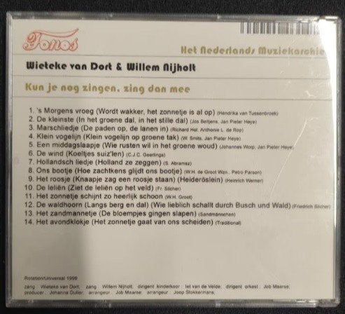 Zeldzame Fonos CD van Wieteke van Dort en Willem Nijholt, Cd's en Dvd's, Ophalen of Verzenden, Zo goed als nieuw, Levenslied of Smartlap