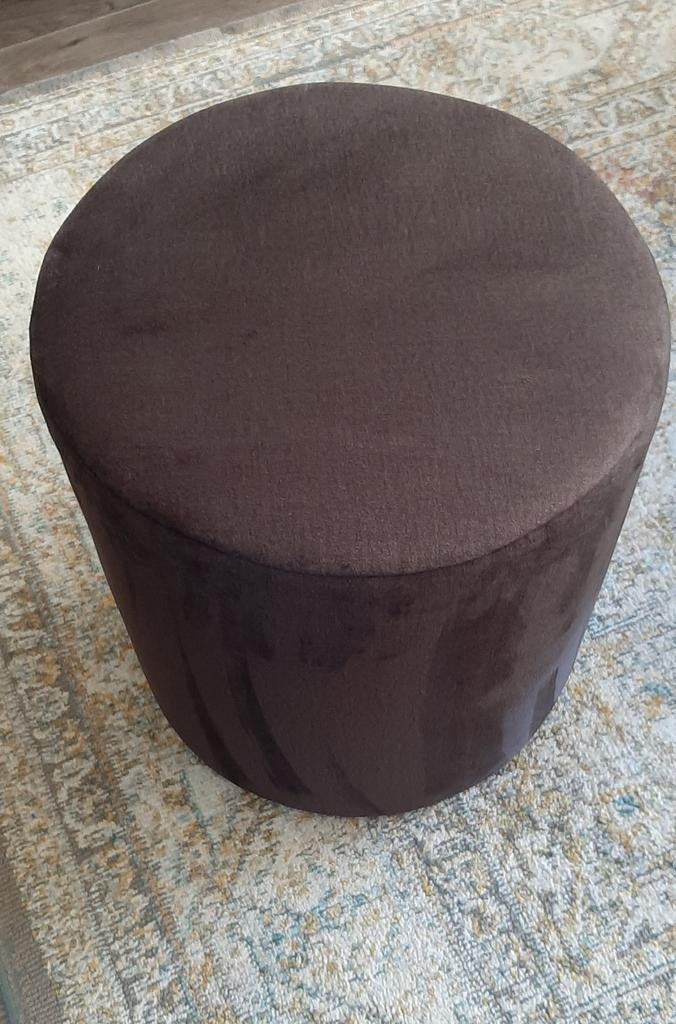Zgan poef antraciet, Ophalen, Minder dan 50 cm, Rond, Minder dan 50 cm