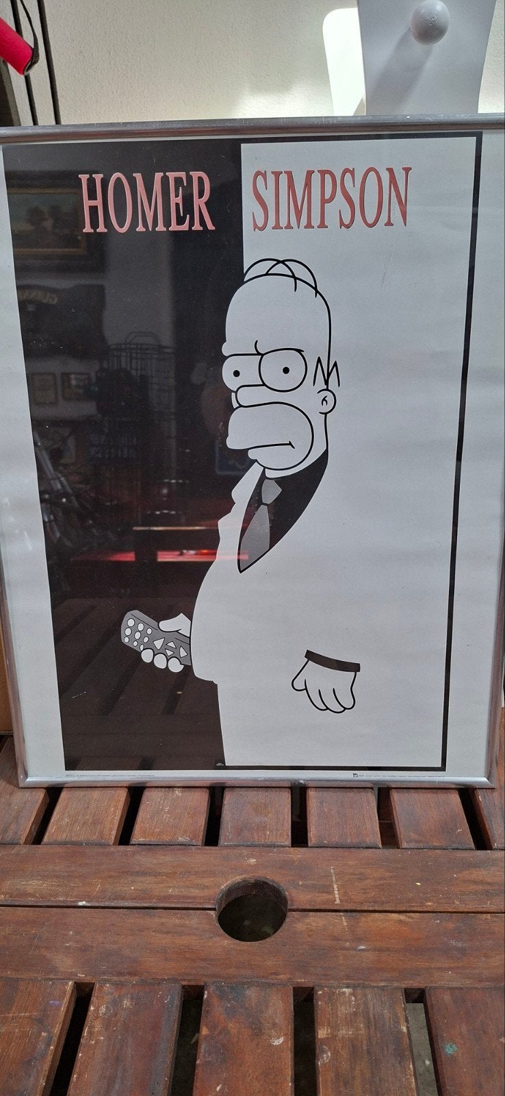 Homer Simpson Scarface Stijl Poster in Lijst, Met lijst, Ophalen of Verzenden, A1 t/m A3, Film en Tv