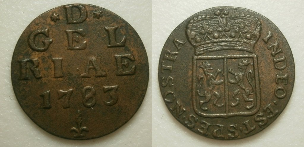 Gelderland Duit 1783, Postzegels en Munten, Munten | Nederland, Losse munt, 1 cent, Vóór koninkrijk, Ophalen of Verzenden