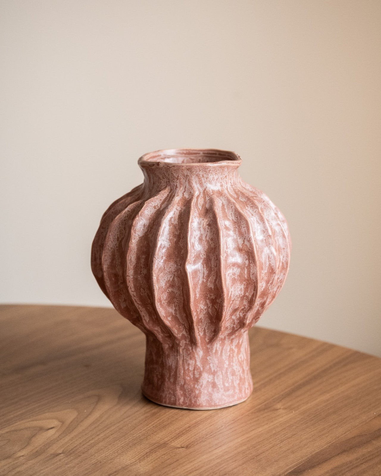 Deco Vaas Hakone Coral Roze, 24 cm, Ophalen of Verzenden, Zo goed als nieuw, Roze