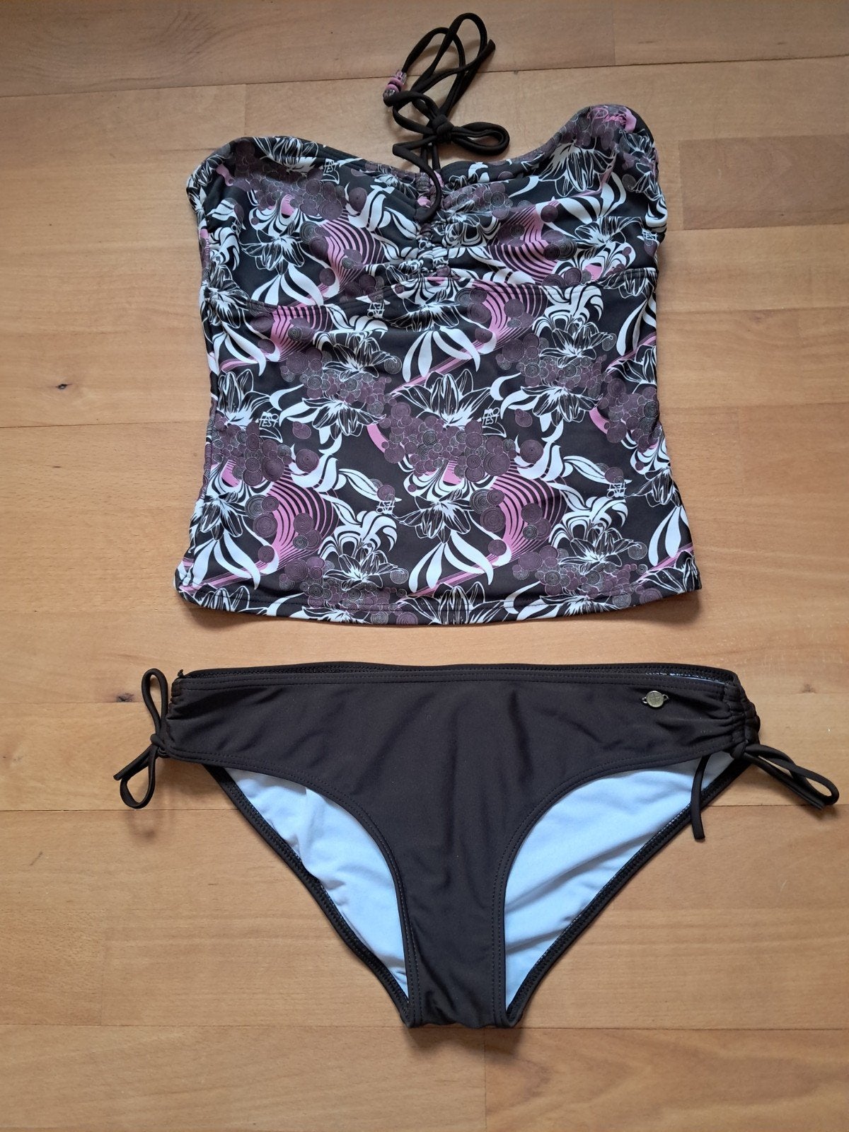 Protest Tankini maat 38 donkerbruin met wit en roze/lila, Bruin, Ophalen of Verzenden, Protest, Bikini