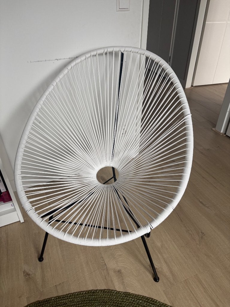 Draadstoel, Ophalen, Kunststof, Gebruikt, Wit