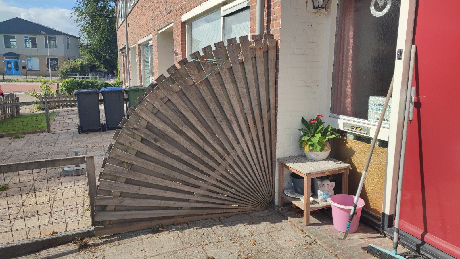 Halve maan schutting, dubbel!! 175 cm., Tuin en Terras, Schuttingen, Minder dan 3 meter, Ophalen of Verzenden, Hout, 1 tot 2 meter