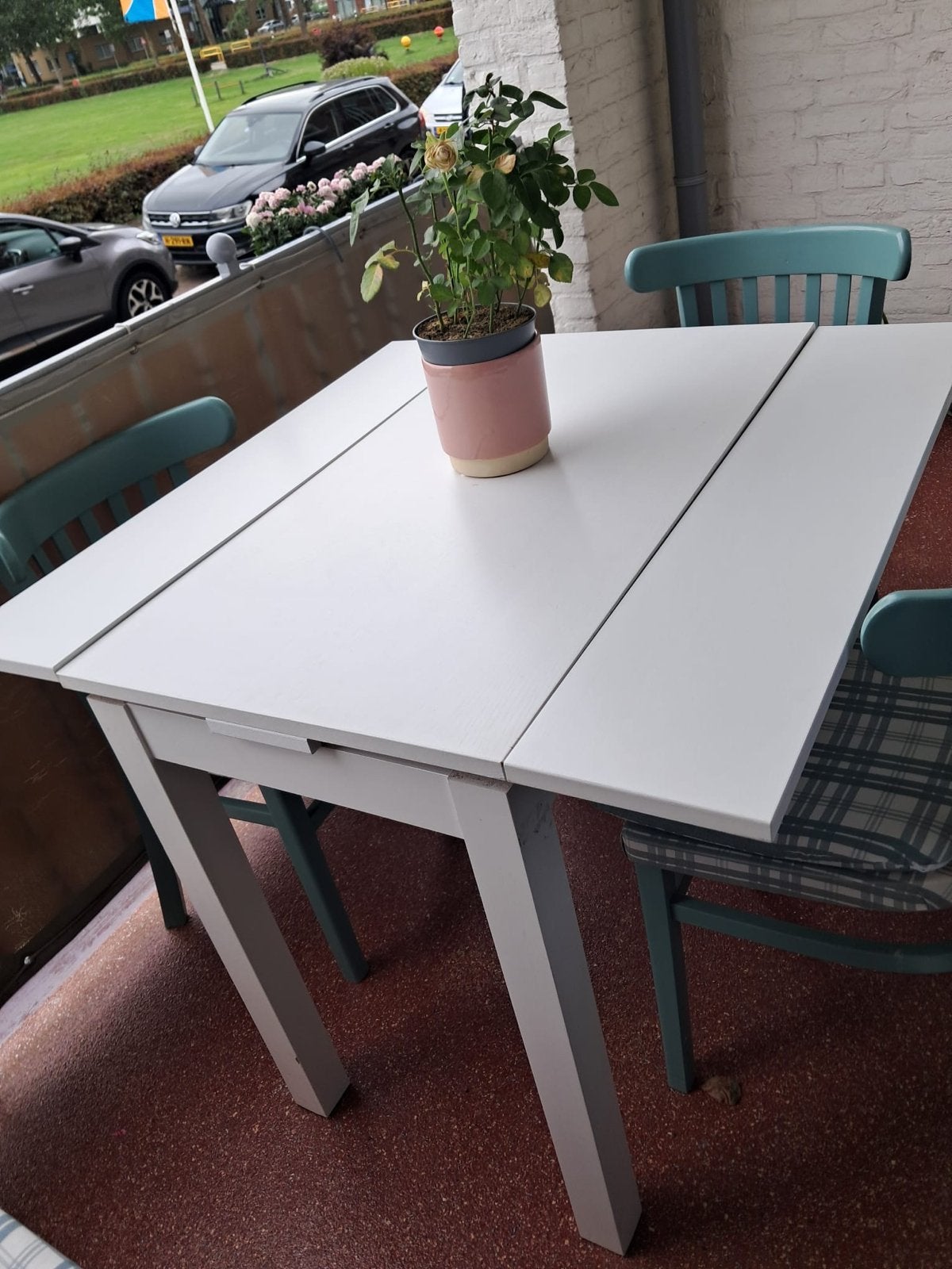 Uitschuifbare eettafel ikea, Ophalen, Gebruikt, 100 tot 150 cm, Tot twee personen