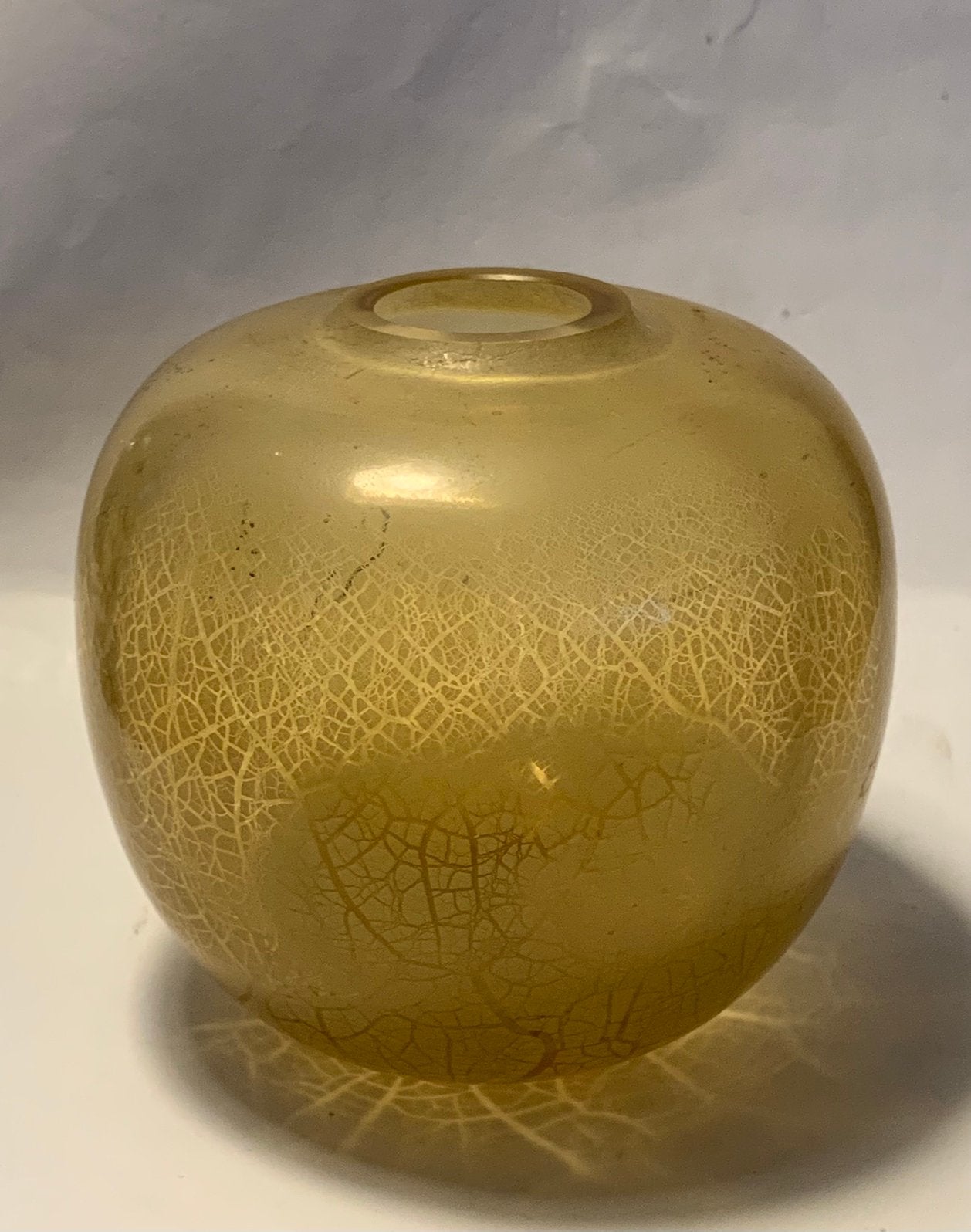 A.D. Copier, amber tincraquelé vaasje, ‘Sonoor', 1935, Ophalen of Verzenden