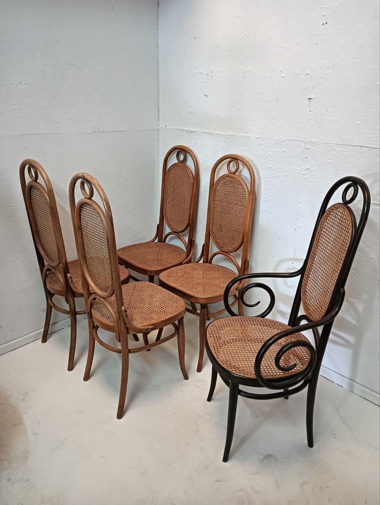Set van 5 Thonet stoelen met armleuning, Ophalen