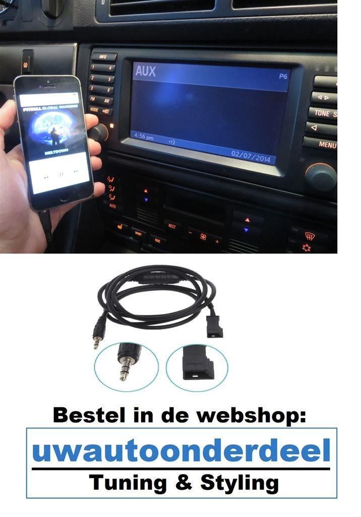 Aux in adapter Bmw E39 E46 E38 E53 X5 Navigatie 16:9 Ipod, Auto diversen, Autoradio's, Nieuw, Verzenden