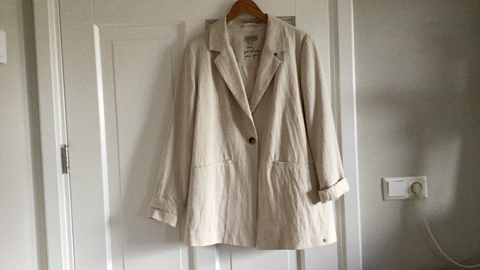 Zuss colbert maat L kleur crème, Kleding | Dames, Verzenden, Zo goed als nieuw, Maat 38/40 (M), Beige
