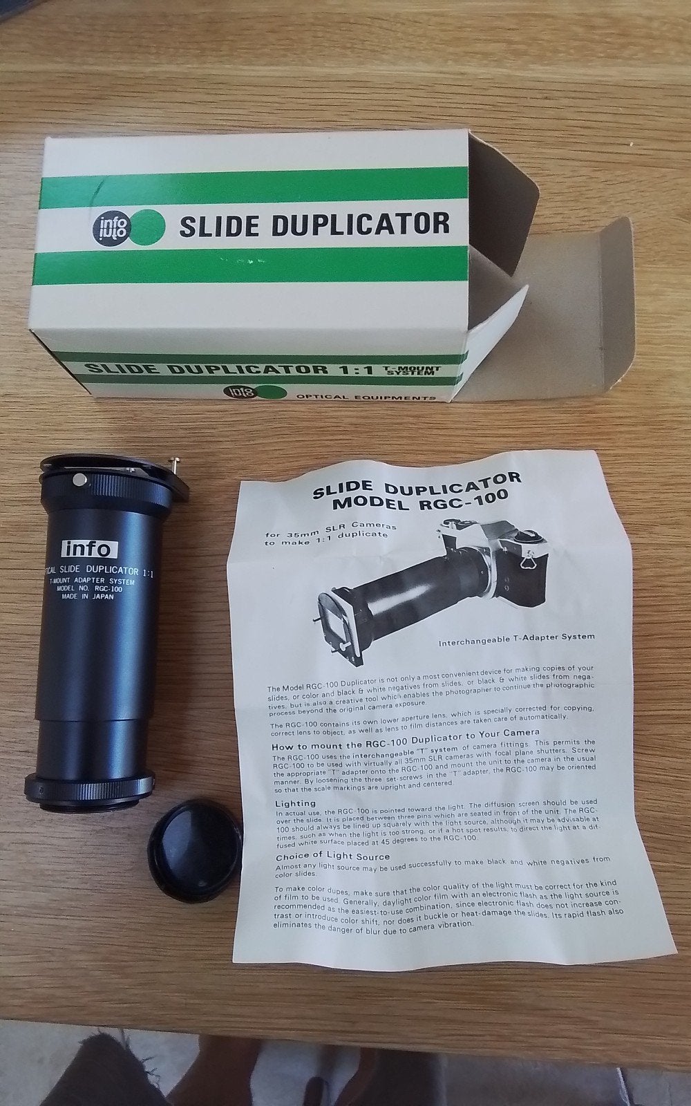Info RGC-100 Slide Duplicator voor 35mm SLR Camera's, Overige merken, Overige typen, Ophalen of Verzenden, Gebruikt