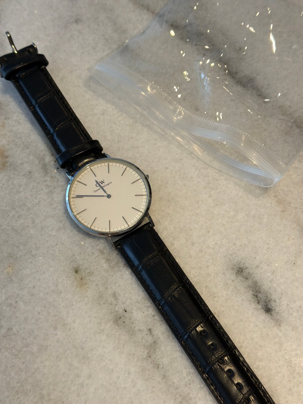Daniel Wellington Classic Bristol Horloge - Zilver/Zwart, Overige merken, Leer, Staal, Polshorloge
