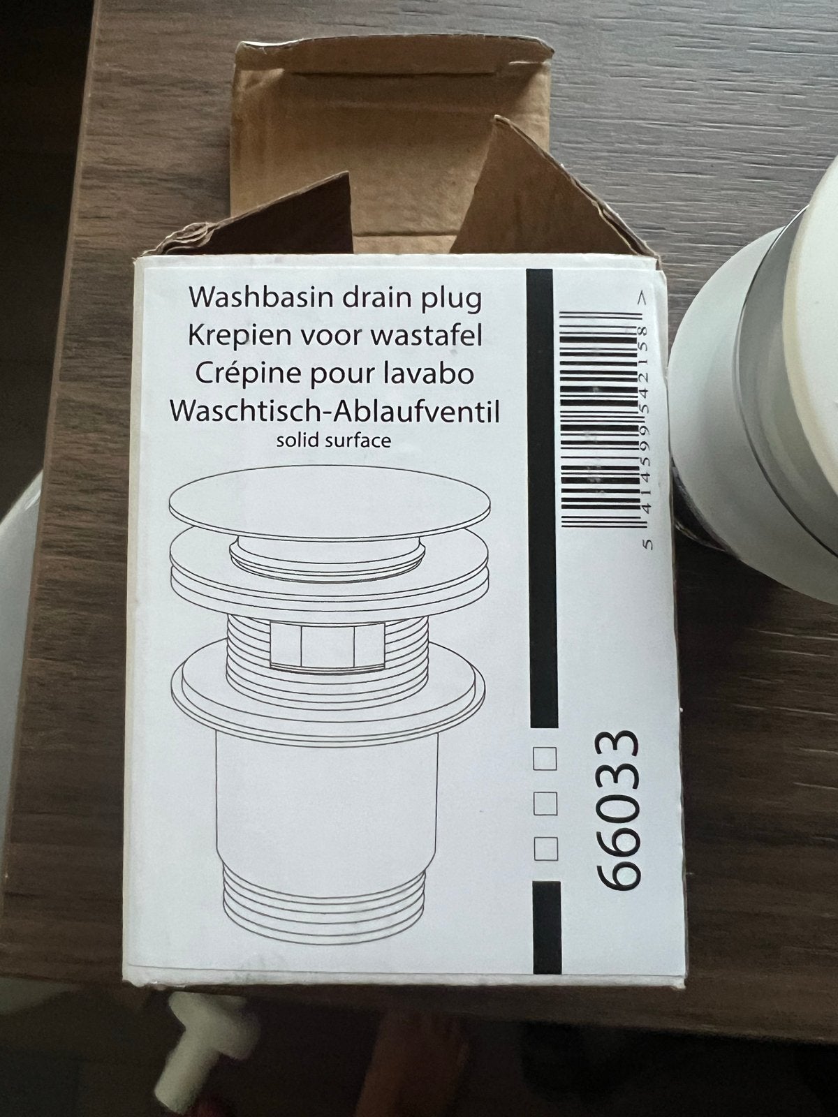Wastafel afvoerplug - Nieuw in doos, Ophalen of Verzenden, Nieuw, Chroom, Wastafel