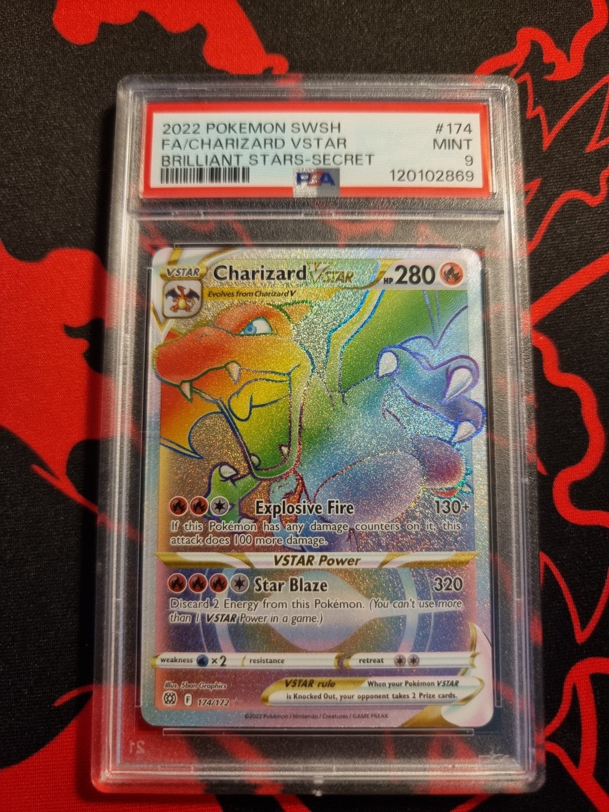 Charizard vstar 174 psa9 mint, Ophalen of Verzenden, Nieuw