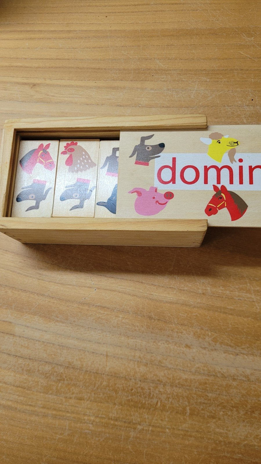 Houten Dieren Domino Spel voor Kinderen, Ophalen of Verzenden, Gebruikt, Overige typen